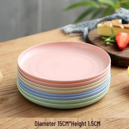 Sada biologicky odbouratelných plastových jídelních talířů odolných vůči vysokým teplotám