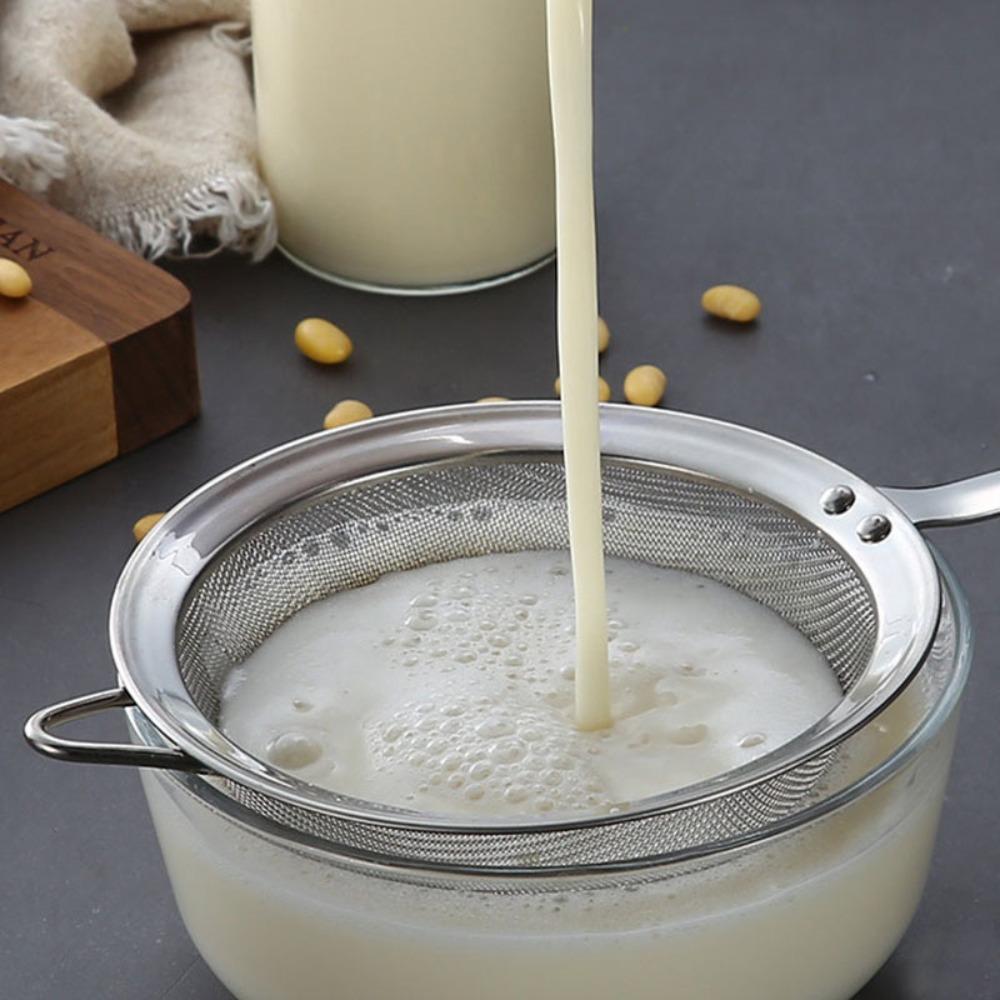 Stainless Steel Frosting Filter Ergonomic Handle Kitchen Colander Food Strainer  Soy Milk