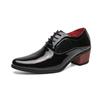 pointed high-heeled leather shoes men's British business and leisure heightening wedding shoes Korean version glossy hair stylist trendy shoes