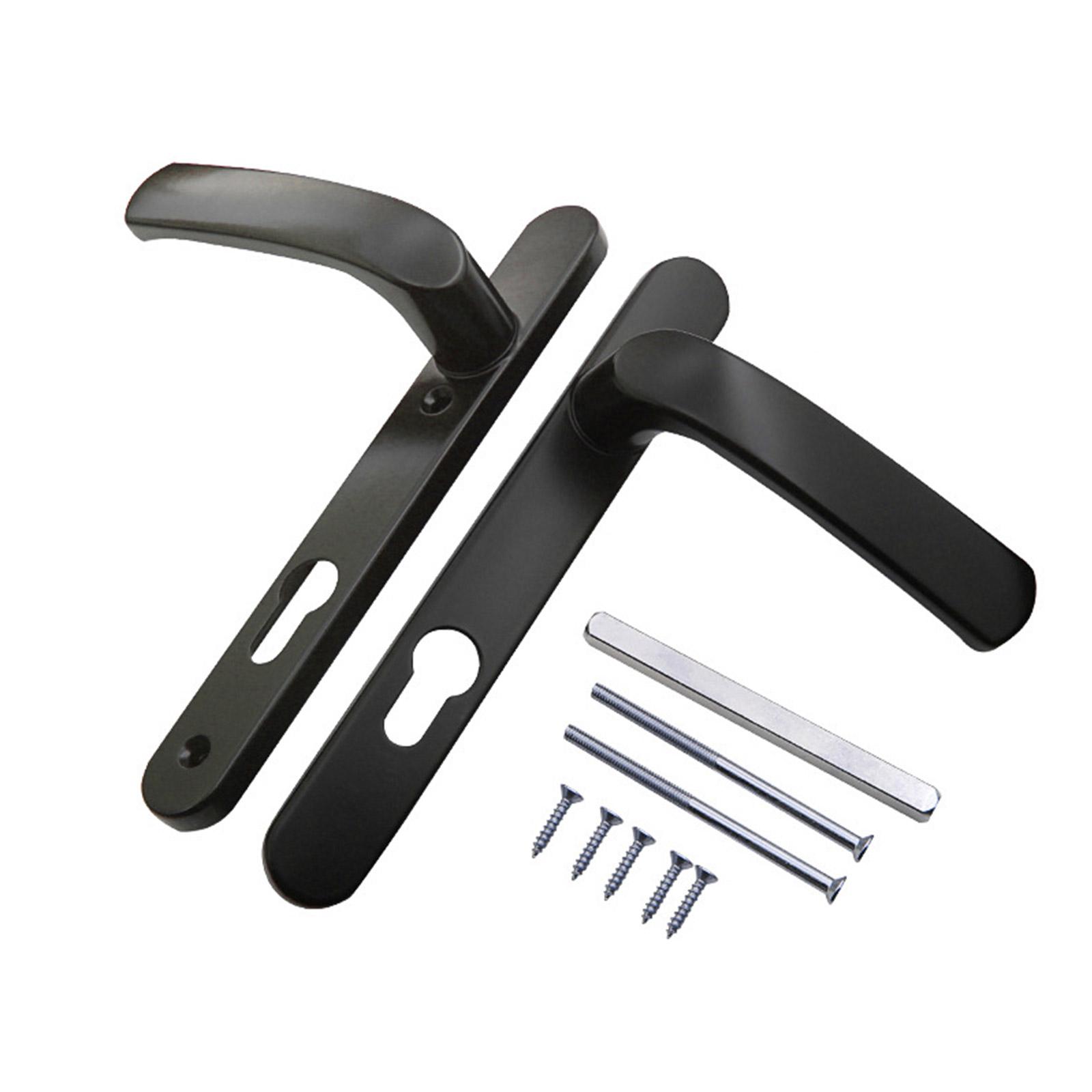 

Дверная ручка из алюминиевого сплава, сменная панель, дверная ручка для комнаты, набор ручек с длинной пластиной, фурнитура для дверей 2 чёрный