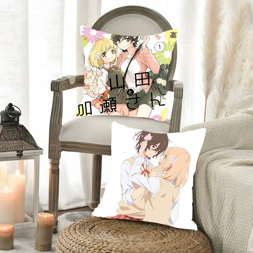 Kase-san And Morning G-Glories Anime Pillow Case Fashion Square Pillowcase Bedroom Sofa Room Ins Decoration Leisure