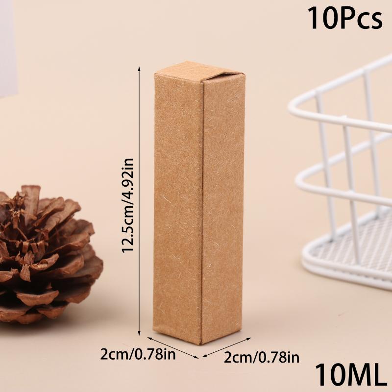 10Pcs Perfume Box 5Ml 10Ml Essential Oil Bottle Packaging Box Container Kraft Paper Tube Cardboard Boxes Lipstick Storage Box