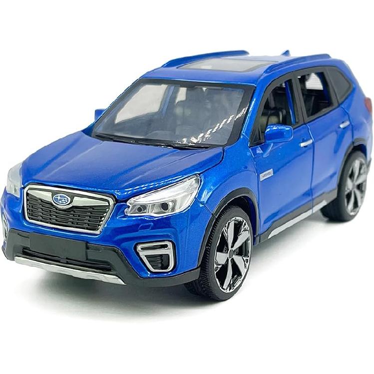 1:30 Scale 2021 Subaru Forester e-Boxer SUV Model Toy Car Metal Diecast Toy Vehicle, Doors Open, Light Sound, Pull Back, Toys for Boys Kids Gifts, синий