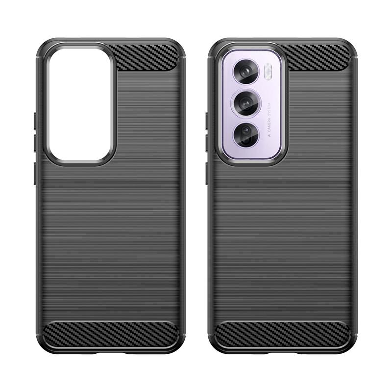 For Reno 12 Pro Case Cover OPPO Reno12 Pro Capas New Phone Bumper Back Armor Shockproof Carbon Fiber Soft TPU Fundas Reno 12 Pro