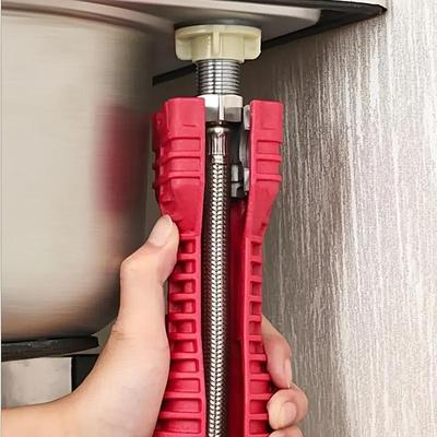 1pc 8 In 1 Flume Wrench Anti-Slip Kitchen Sink Repair Spanner Bathroom Faucet Assembly Plumbing Installation Wrench