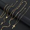 Colorful Cross Multi Layer Necklace Shiny Fashion Jewelry For Women Men Elegant High Quality Accessory