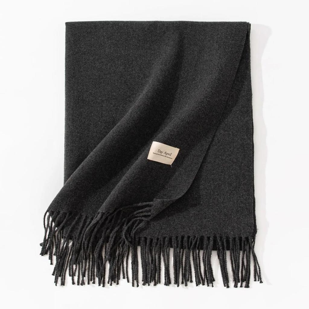 Winter Cashmere Scarves Women Warm Shawls Wraps Solid Colors Neckerchief Men Scarf Fashion Hijab Stoles Pashmina With Tassels