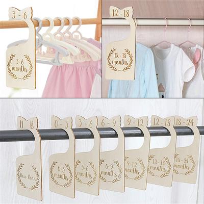 Wood Baby Closet Dividers Baby Closet Organizers Etched Design For Any Nursery Decor Set Of 7 Adorable Wooden Baby Clothes Size Hanger Organizer