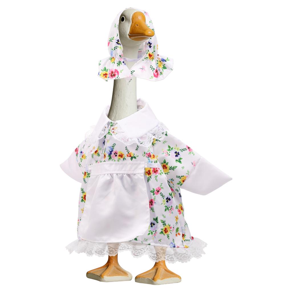 2026 Obleček pro husu na verandu Soška husy Sukně Klobouk Oblečení Roztomilý Vtipný Venkovní Dekorace dvora, trávníku, terasy Kostým husy na verandu