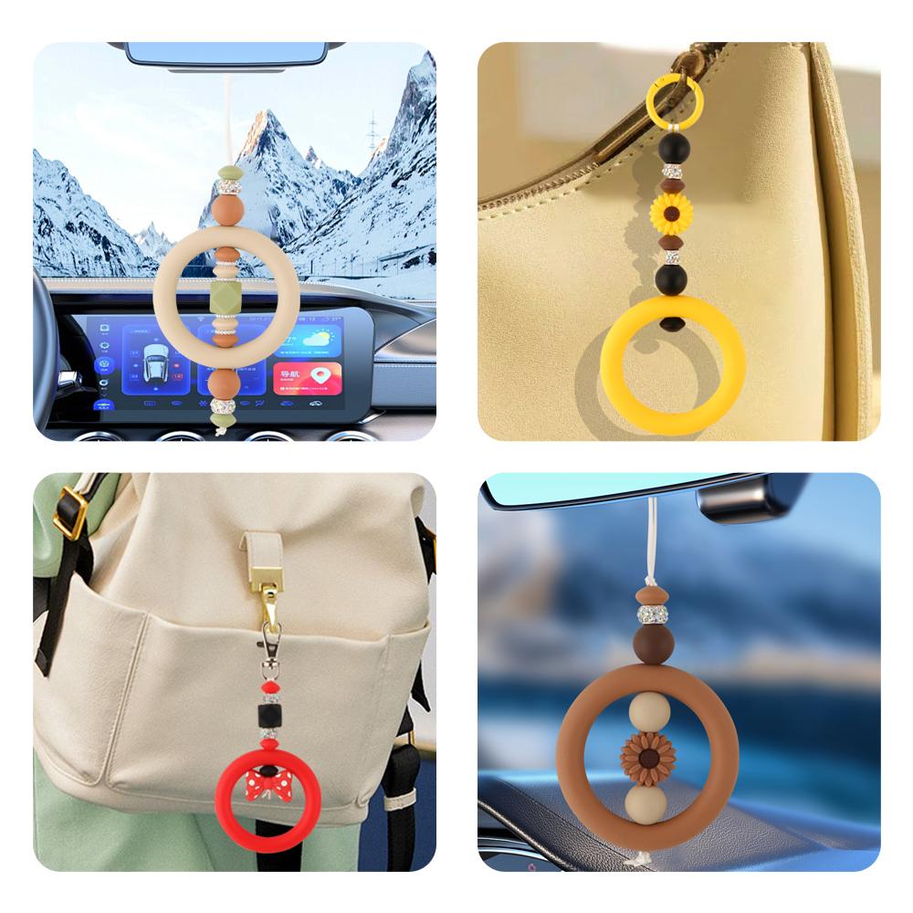 32Pcs/set Mixed Style Silicone Bead Kit Round Silicone Ring Focal Bead DIY KeyChain Bracelet Necklace Jewelry Accessories