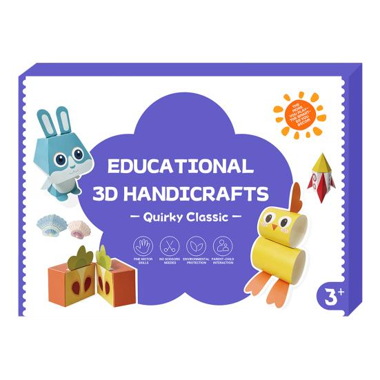 Yousheng 3D Handmade Origami Book Kids DIY Pre-Cut 3D Paper Art Model Toddlers Educational Cartoon Animal Fruit Origami Paper Craft Kit