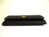 Authentic PRADA Saffiano Black Hibiscus Leather Bifold Long Flap Wallet #a886  Refurbished