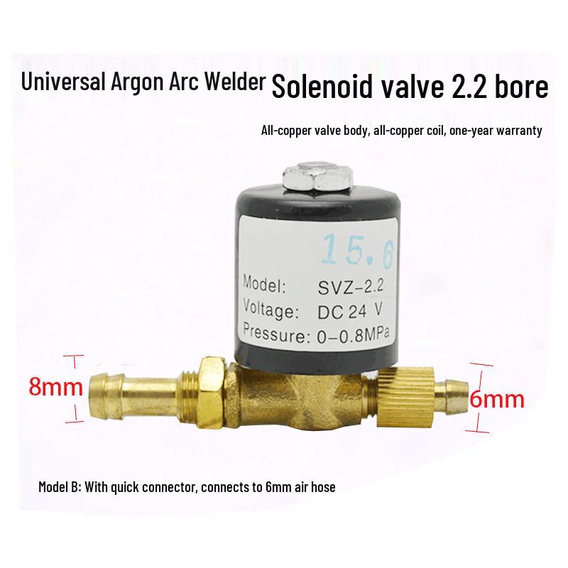 MIG/MAG & TIG Welder Solenoid: 220V, 12V Electromagnetic Gas Valve, 24V Electric Valve, 36V Argon Valve with Retaining Clip, 1.5