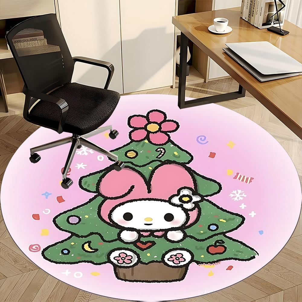 1pc Sanrio Chair Carpet for Office Non-Slip, Soft & Comfortable, Carpet for Office, Gaming, Lightweight Round Floor Mat