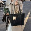 New Retro Suede Simple Top Handle Bag Fashion Leopard Print Large Capacity Shoulder Bag Comfortable and Versatile Commuter Bag