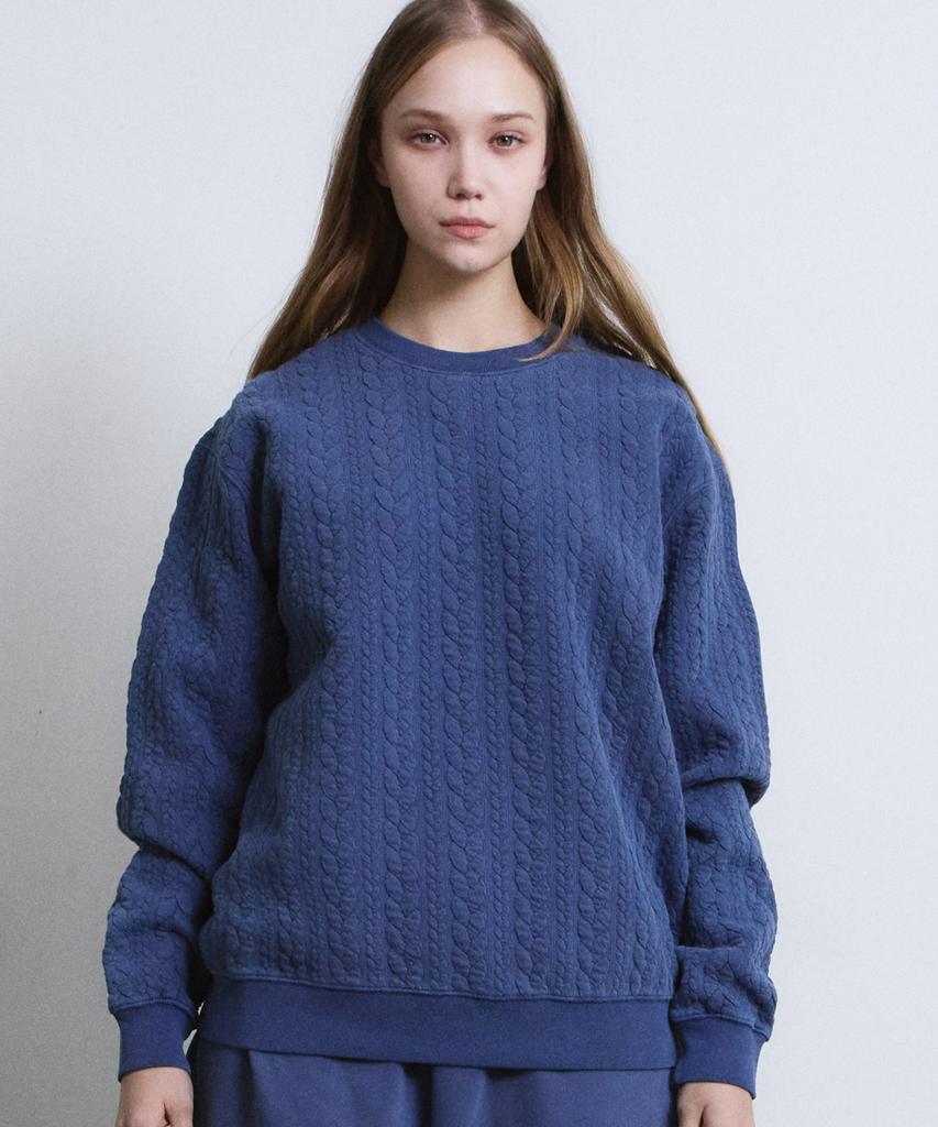 Aidan M Granma Cable Sweatshirts (Blue)