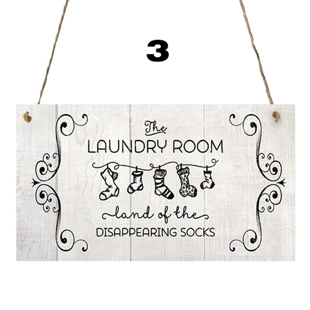 Wood Laundry Wooden Signs Door Hanger Hotel Bulletin Board Wall Plaque Decorative Plaque  Bar