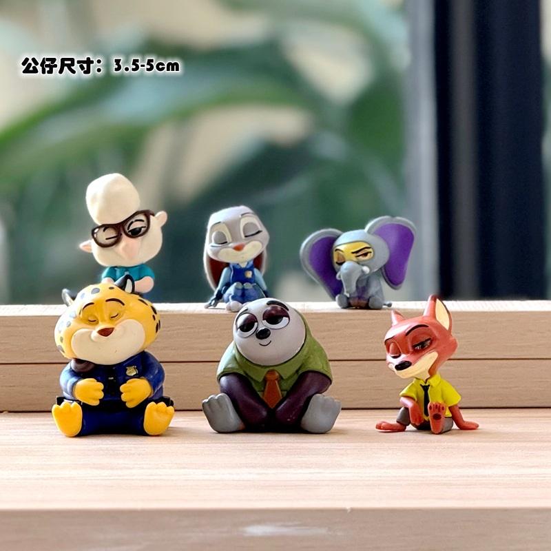 Zootopia Figure Set 4 Styles, Cute Cartoon Animal Characters PVC Collectible Model Toys, Best Gift for Kids Fans