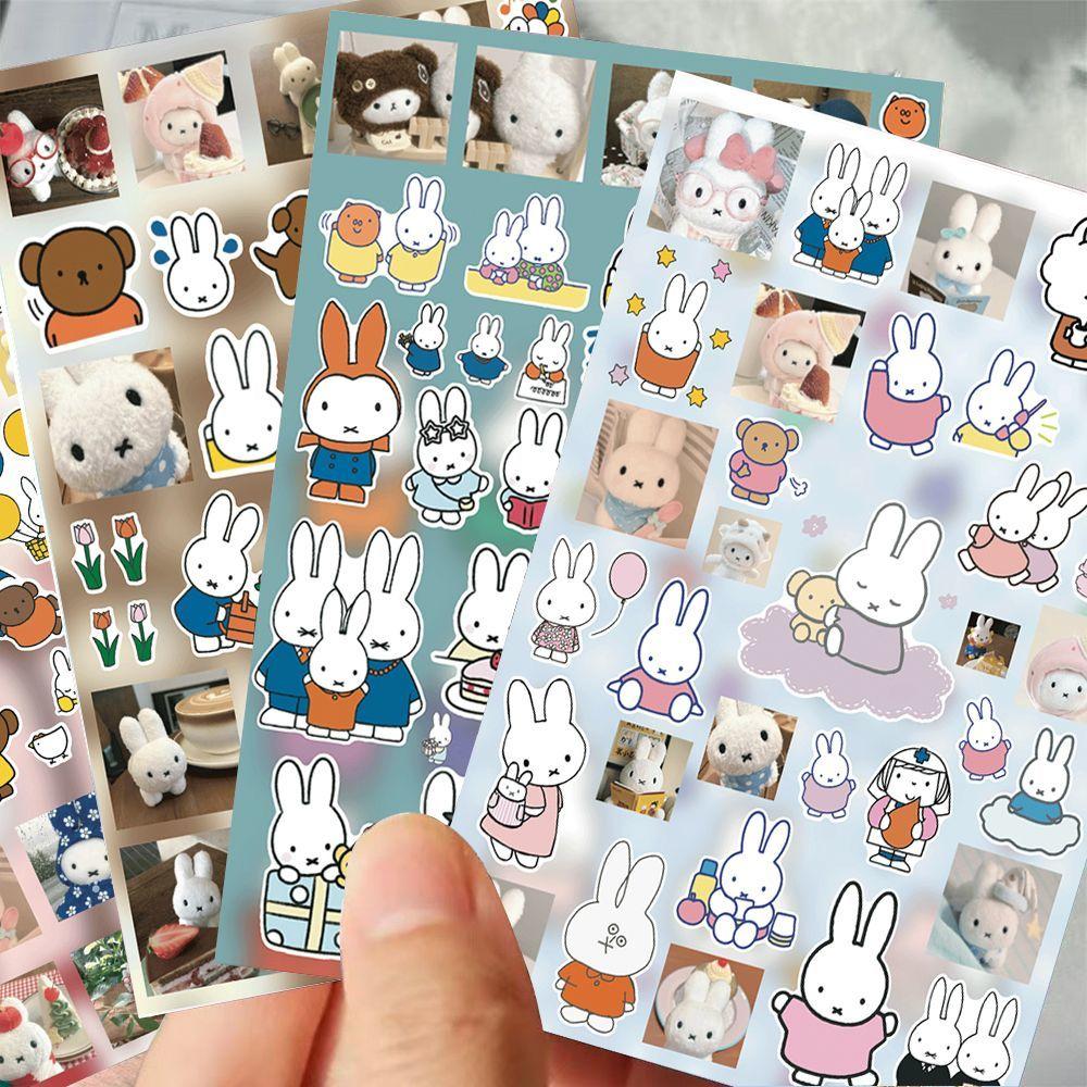 Kawaii Miffy Rabbit Stickers Ins Style Cute Creative High-Appearance-Level Diy Collage Material Waterproof Stickers