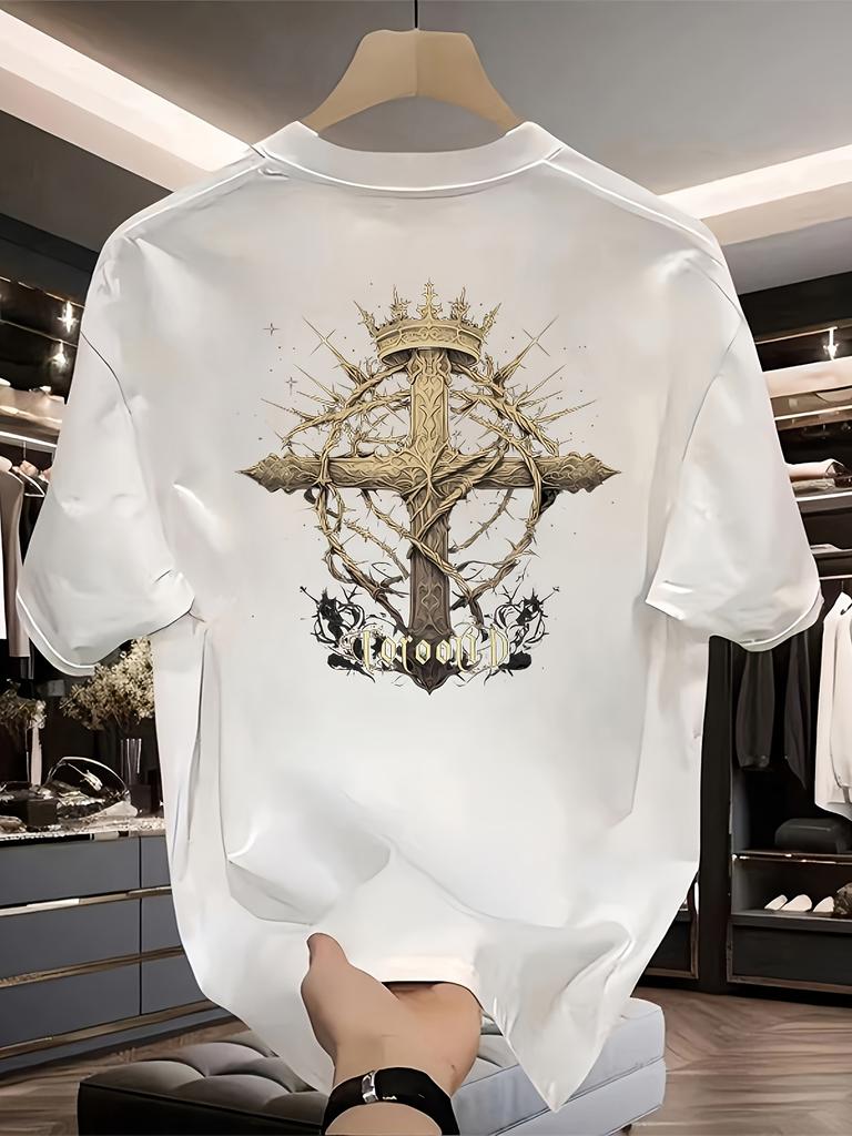 Mens 100 Cotton Casual Crew Neck Short Sleeve TShirtGraphic Print StylishLightweightBreathableGreat for Casual Wear