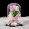 Tulip Glass Cover Flower Lamp Practical Birthday Gift Ornament Decorative Gift Teachers' Day Valentine's Day Eternal Flower Lamp