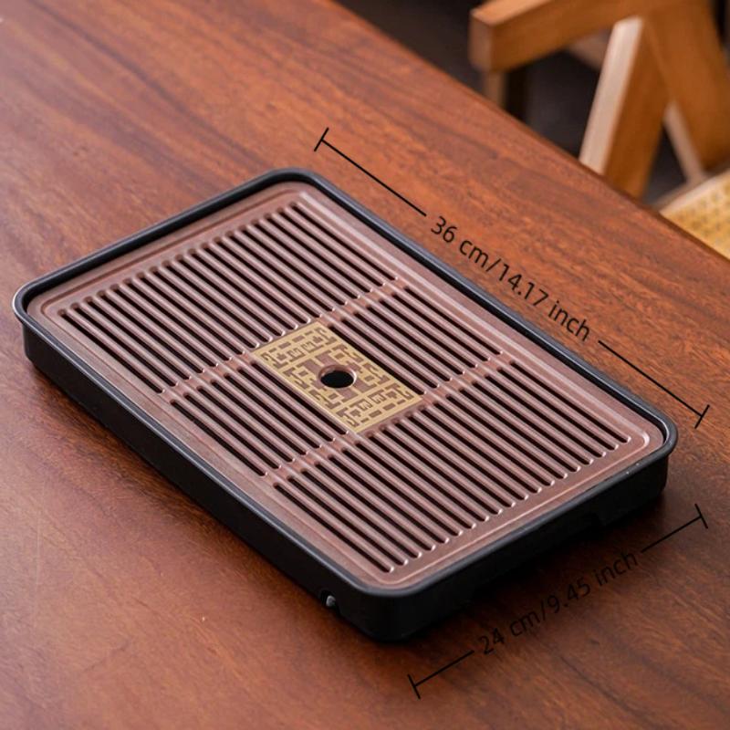 Tea Tray Tea Set Kung Fu Tea Set Carved Table Drawer-Style Storage & Draining Tea Tray Vintage Home Decor