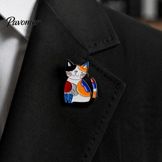 Cat Hat Badge Cartoon Alloy Brooch Pin, Mini Enamel Animal Shape Ornament Clothing Jewelry Accessory for Women Men Decoration Pin