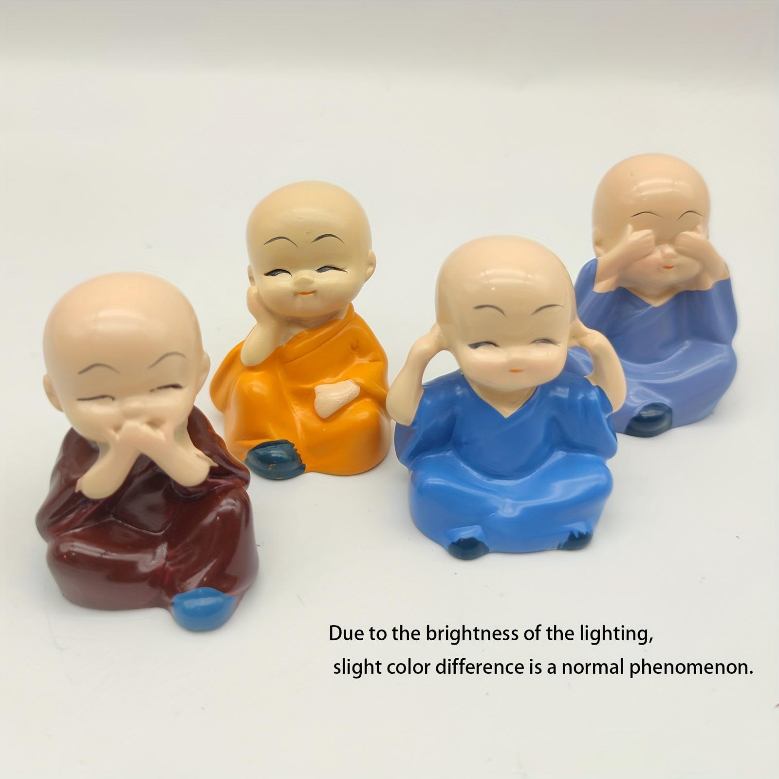 

Креативные 4 маленьких украшения из смолы для монахов, поделки для украшения рабочего стола Resin