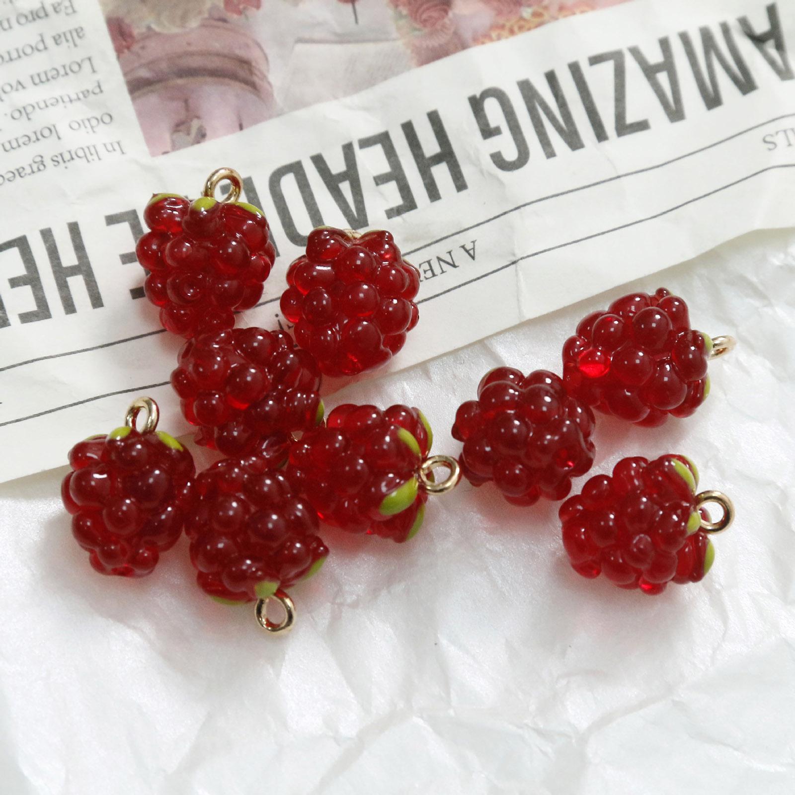 

2PCs 3d Resin Charms Lovely Grape Fruit Pendants For Diy Earrings Necklace Women Girl Party Jewelry Accessories Gift 15mm X 11mm красный