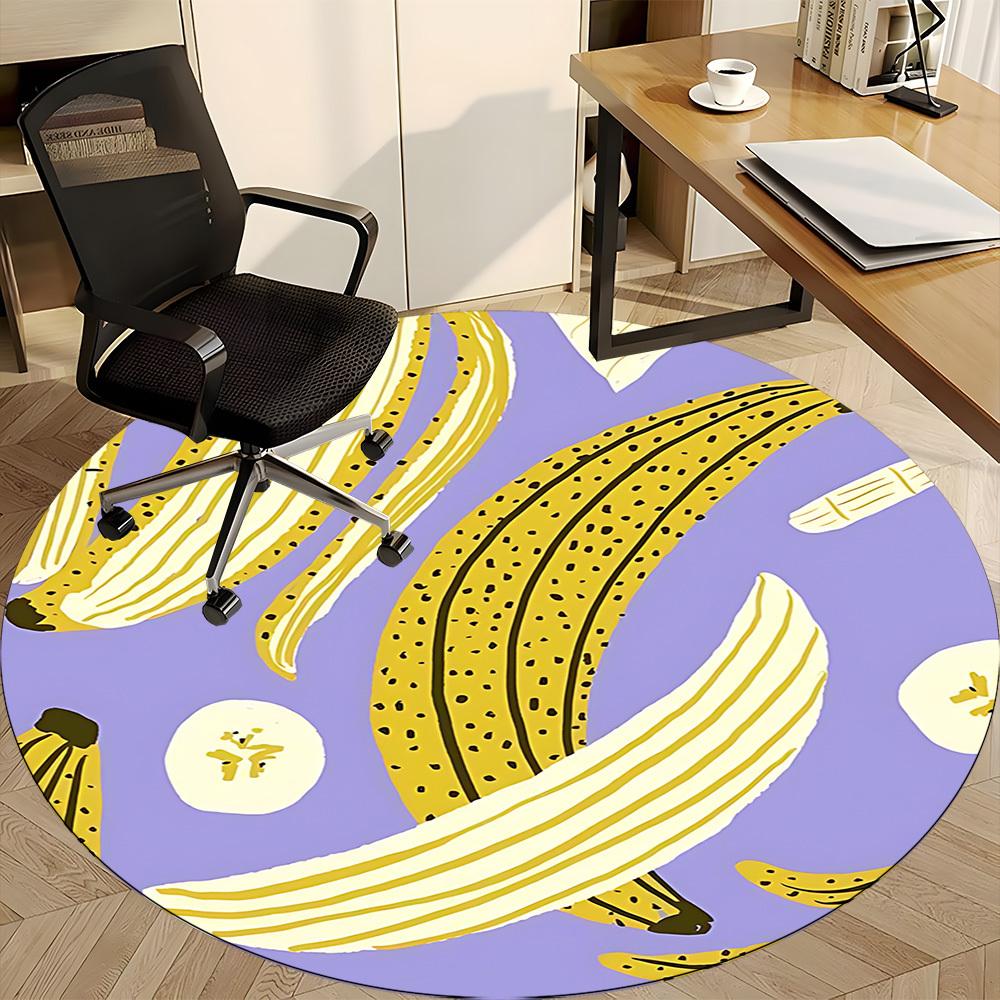1pc Banana Slices Chair Carpet for Office, Non slip, Soft and Durable Office Rug