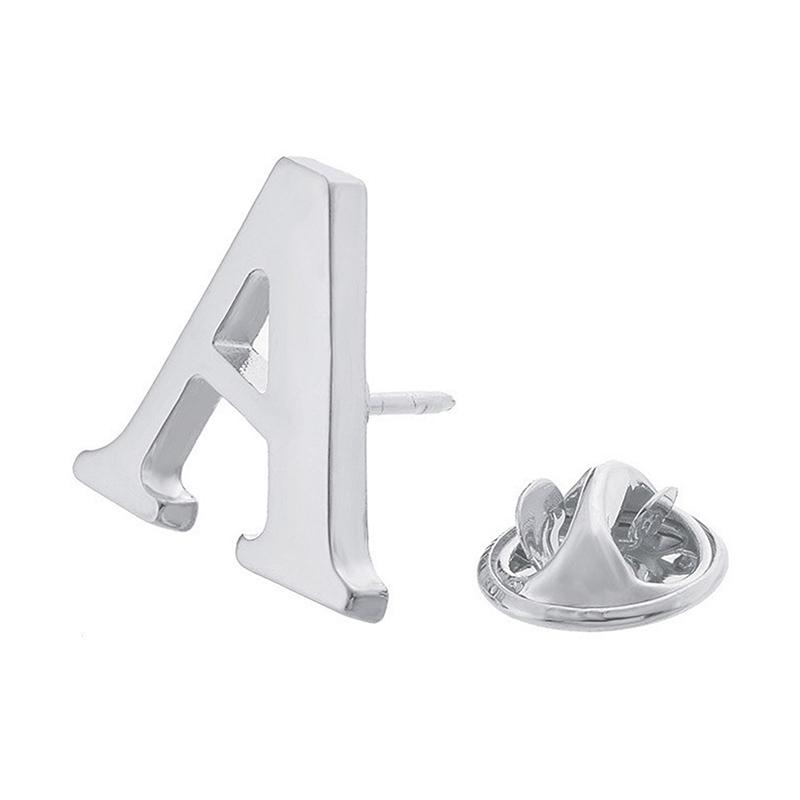 

High Quality Classic Silver A-Z Metal Letter Brooch - Unisex Lapel Pin for Women Men Hat Scarf Backpack Jewellery Badge