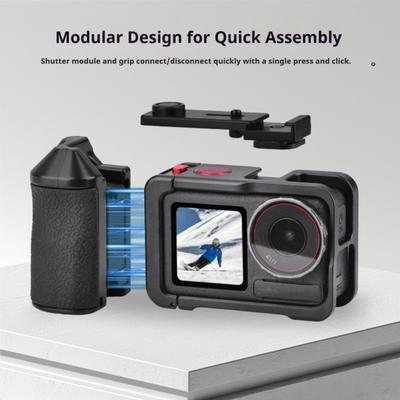 Magnetyczny Adapter Montażowy Kamery z Podwójnym Blokowaniem Szczękowym Szybkozłączka Uchwyt Vlogowy Rama Regulowana Kontrola Migawki Ergonomiczny Antypoślizgowy Uchwyt
