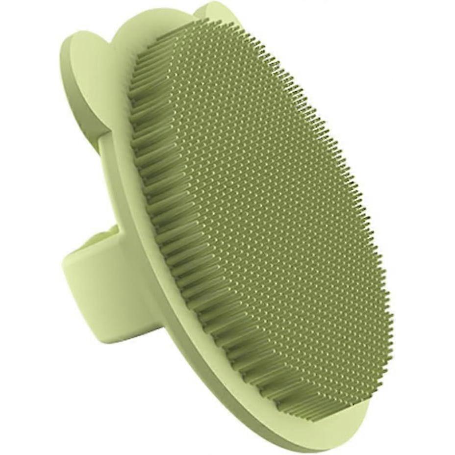 Boy Girl Silicone Scalp Scrubber Body Bath Brush Soft Exfoliating Bathing Tool for Boy Girl and Adults for Massaging and Skin Cleansing Matcha