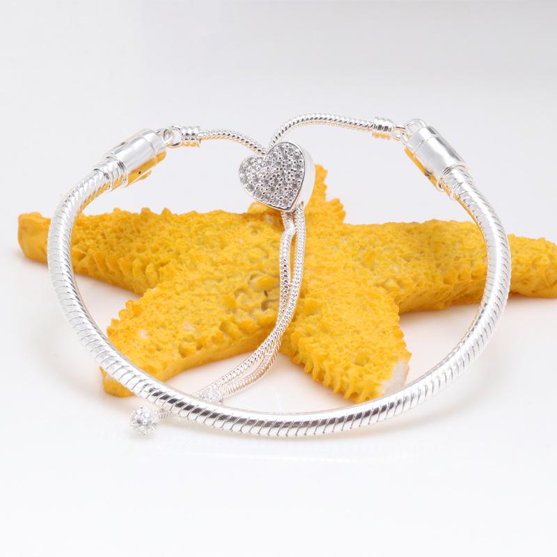 Bracelet rétractable en forme de cœur en or rose - Nouveau bracelet à boucle coulissante cœur d'amour pour femmes pour Noël