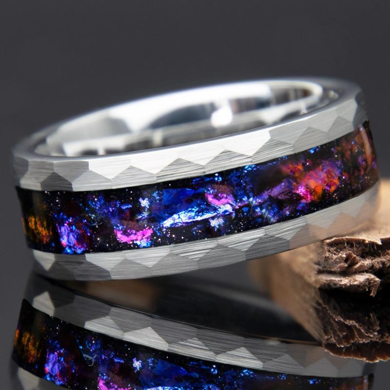 Bestselling Colorful Rhombus Edge Stainless Steel Ring Set - Unique and Fashionable Jewelry