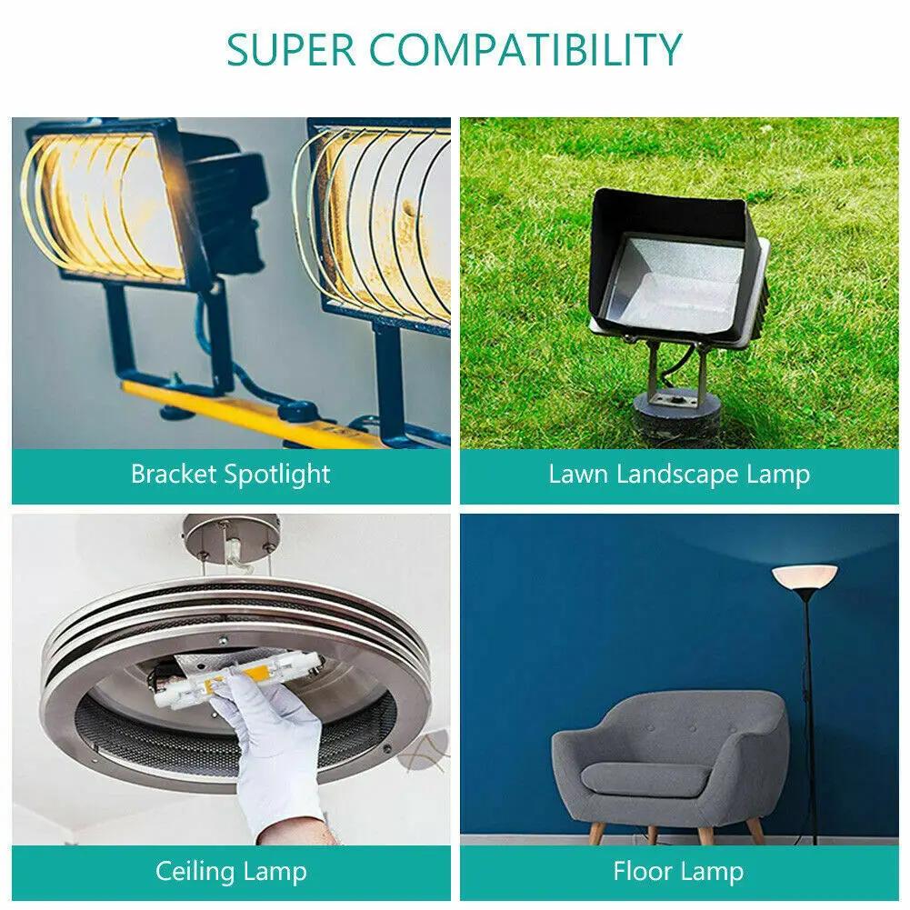 1-10Pcs Dimmable R7S COB LED Glass Tube 78MM 118MM 7W-30W LED Light Bulbs J78 J118 AC110V-220V LED Lamp Warm/White/Neutral Light