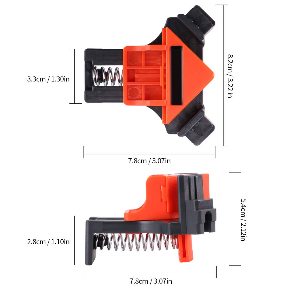 YFFSFDC Corner Woodworking DIY Right Angle 90 Degree Woodworking Woodworking Set of 4 Right Angle Corner Retainer Clamps Clamps, Ruler, Tool, Locator,