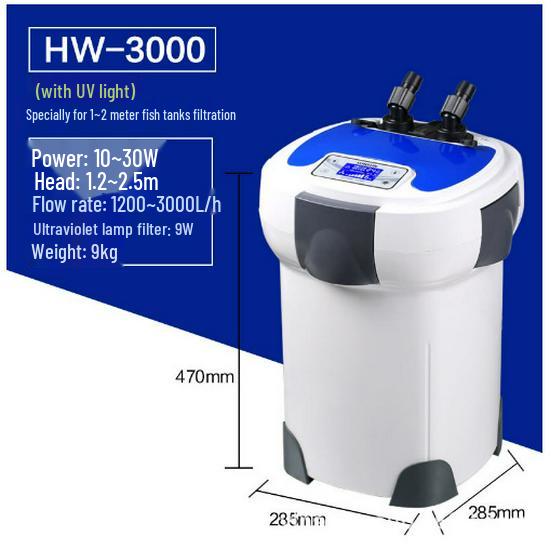 Sensen HW-3000 Variable Frequency External Aquarium Filter for Large Tanks