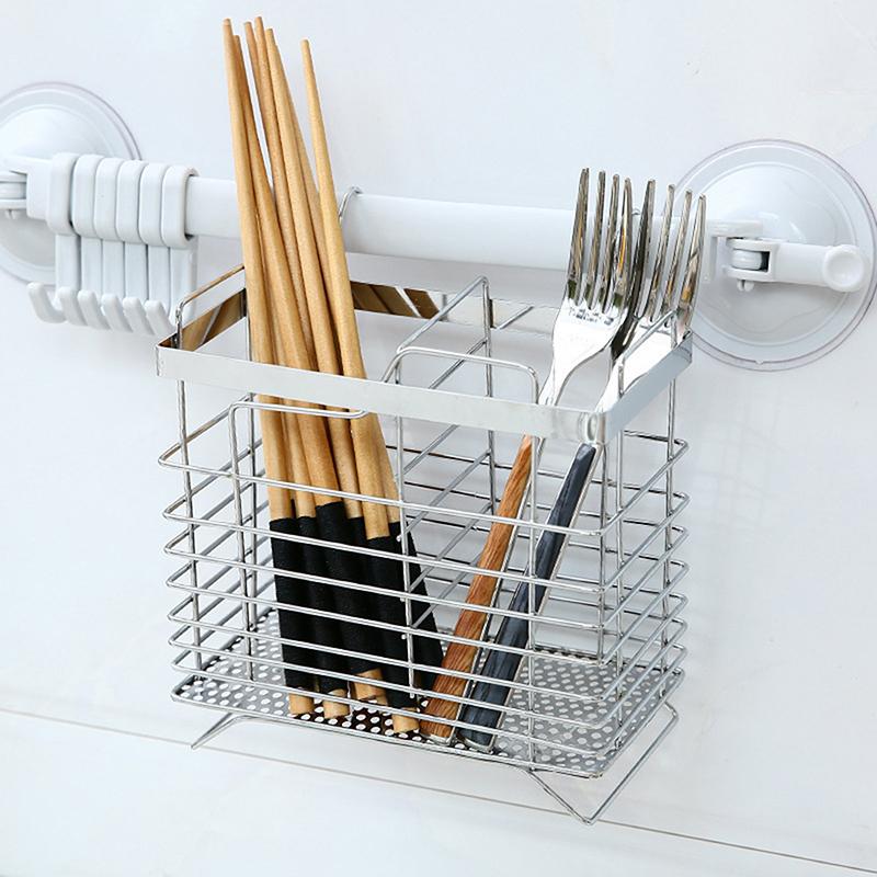 Stainless Steel Hanging Cutlery Organizer: Kitchen Utensil Drainer for Forks, Spoons & Chopsticks