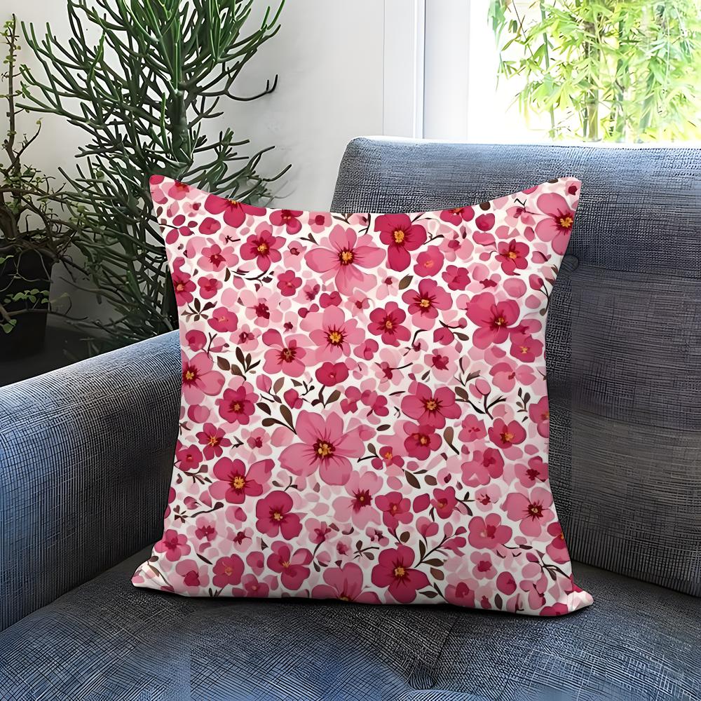 Flowers and plants Cushion Cover Comfortable Reversible Pillow Cover Ideal for Car Sofa Bedroom Beyond