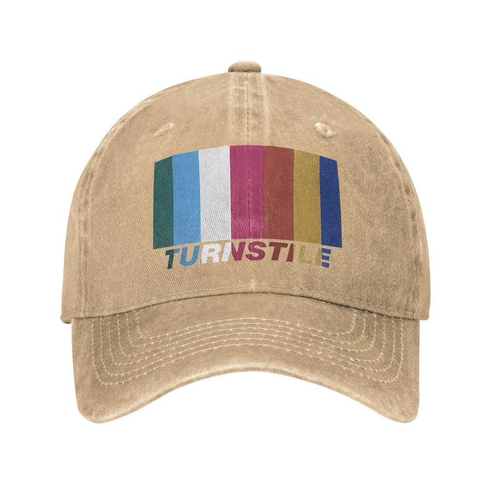 Fashionable Adjustable Baseball Cap Featuring a Printed Design of The Unisex American Hardcore Punk Band Turnstile Made from Di