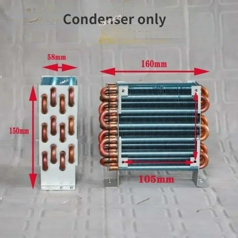 

CP3x6x120 miniature mini condenser air-cooled copper tube finned radiator with fan refrigerator evaporator condenser