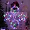 No Drill Glass Wall Decor LED Christmas Star Window Light, Tree Letter Suction Cup Hanging Lamp Versatile Party Venue Decorations for