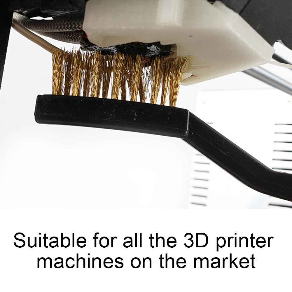 3 Pcs Cleaning Brush 3D Printer Dust Rust Cleaning Brass Steel Nylon Brush for Nozzle Hot Bed