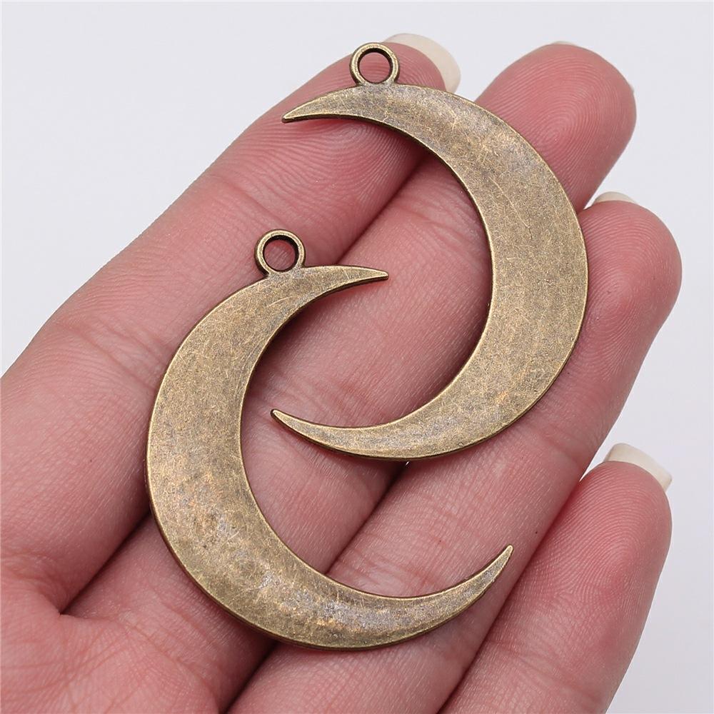 5pcs Moon Pendant Charms For Jewelry Making DIY Handmade Craft Antique Jewelry Making