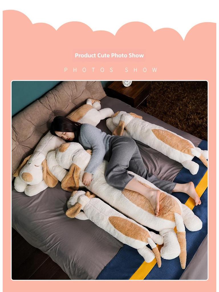 Adorable Papa Dog Long Plush Sleeping Pillow Toy for Bed and Gift