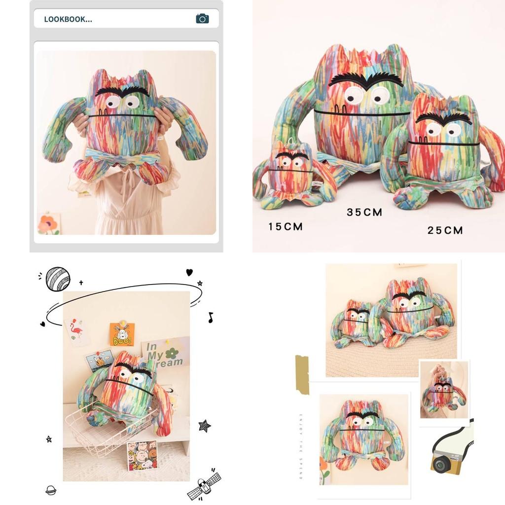 Buntes Monster Plüschtier für Kinder Emoticon Ausdruck Design 15cm 25cm 35cm