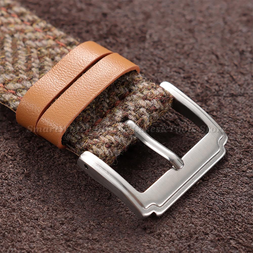 Echtes Leder Nylon Uhrenarmband 18mm 20mm 22mm Universelle Uhrenarmbänder Herren Damen Vintage Gewebe Schnellverschluss Armband Armband