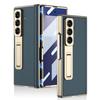 Custodia a Cerniera in Pelle Magnetica Per Samsung Galaxy Z Fold 7 6 Lusso Placcatura Supporto Copertura Vetro Schermo Anteriore Per Custodia Galaxy Z Fold7