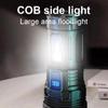 60W Bright Flashlight USB Rechargeable LED Flashlight High Power Strong Light Rechargeable Light 4 Modes Built In Battery